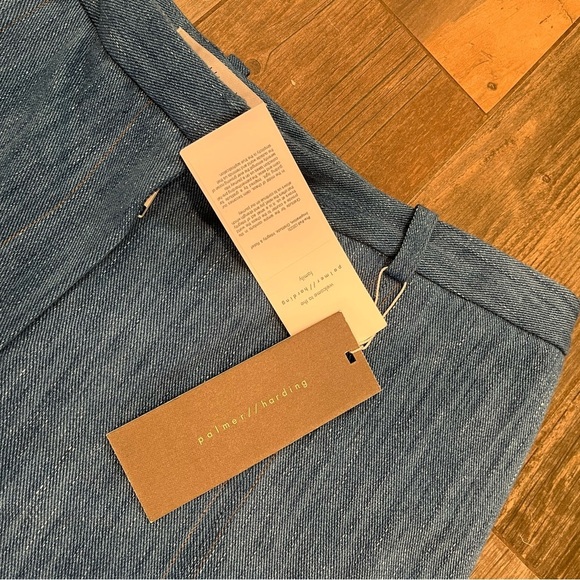 Palmer Harding Blue Denim Wide Leg Gratitude Trousers Size 12 NWT - Picture 6 of 12